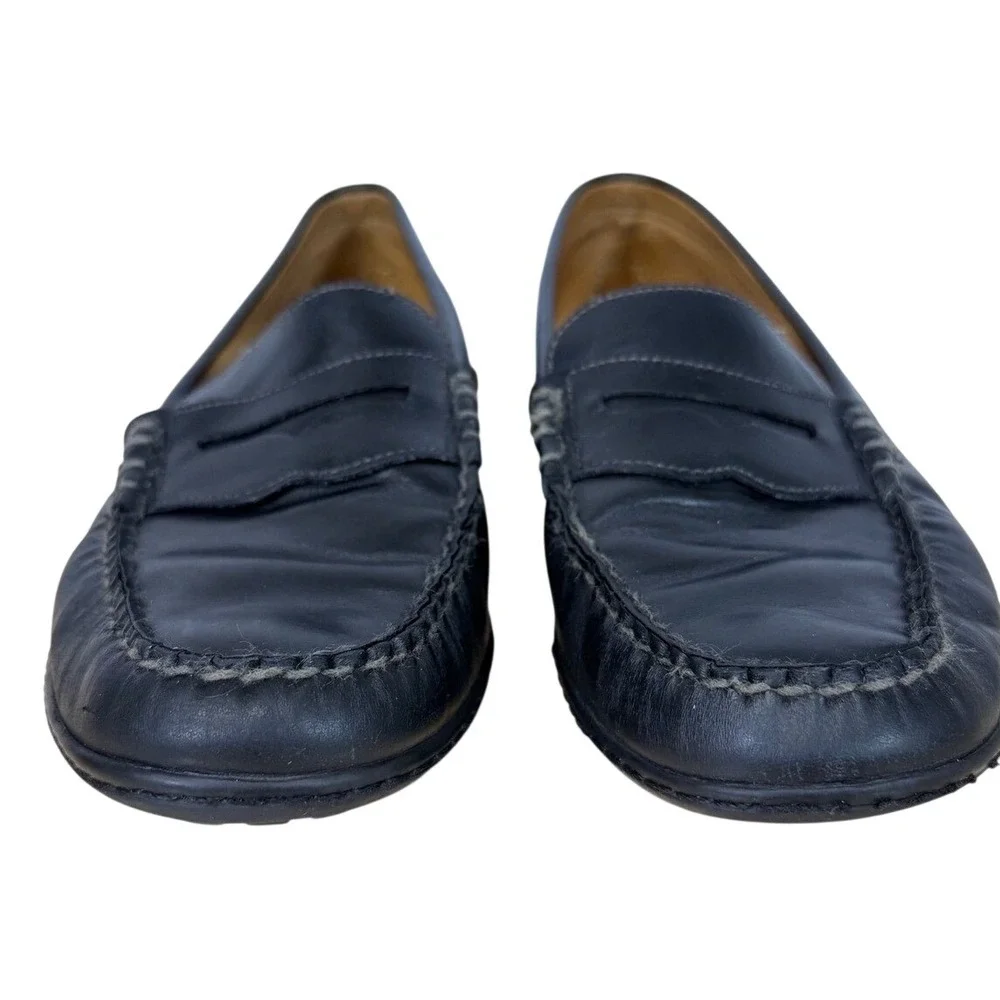 Martin Dingman Mens‎ Loafers Black Leather Penny Driving Shoes Size 8.5M